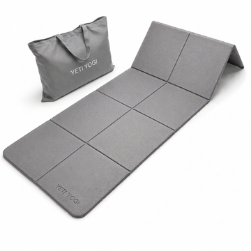 YETI YOGI Foldable TPE Travel Yoga Mat – 5mm – Stone Grey