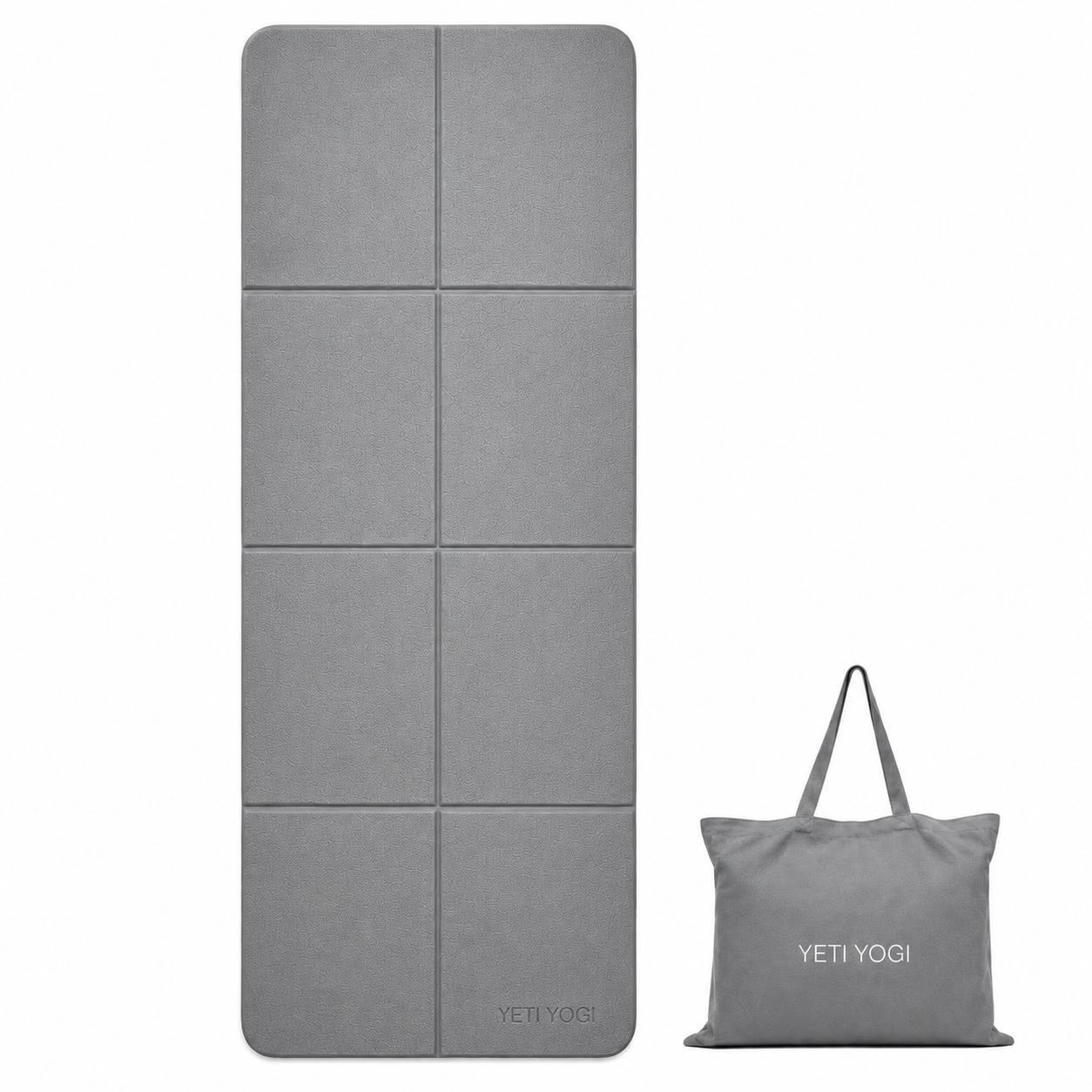 Foldable travel yoga mat with matching carry bag