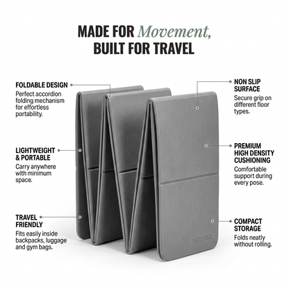 Foldable TPE travel yoga mat features