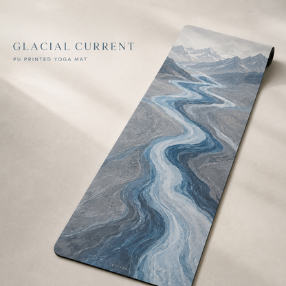 YETI YOGI Glacial Current 6 mm PU yoga mat – Hero view