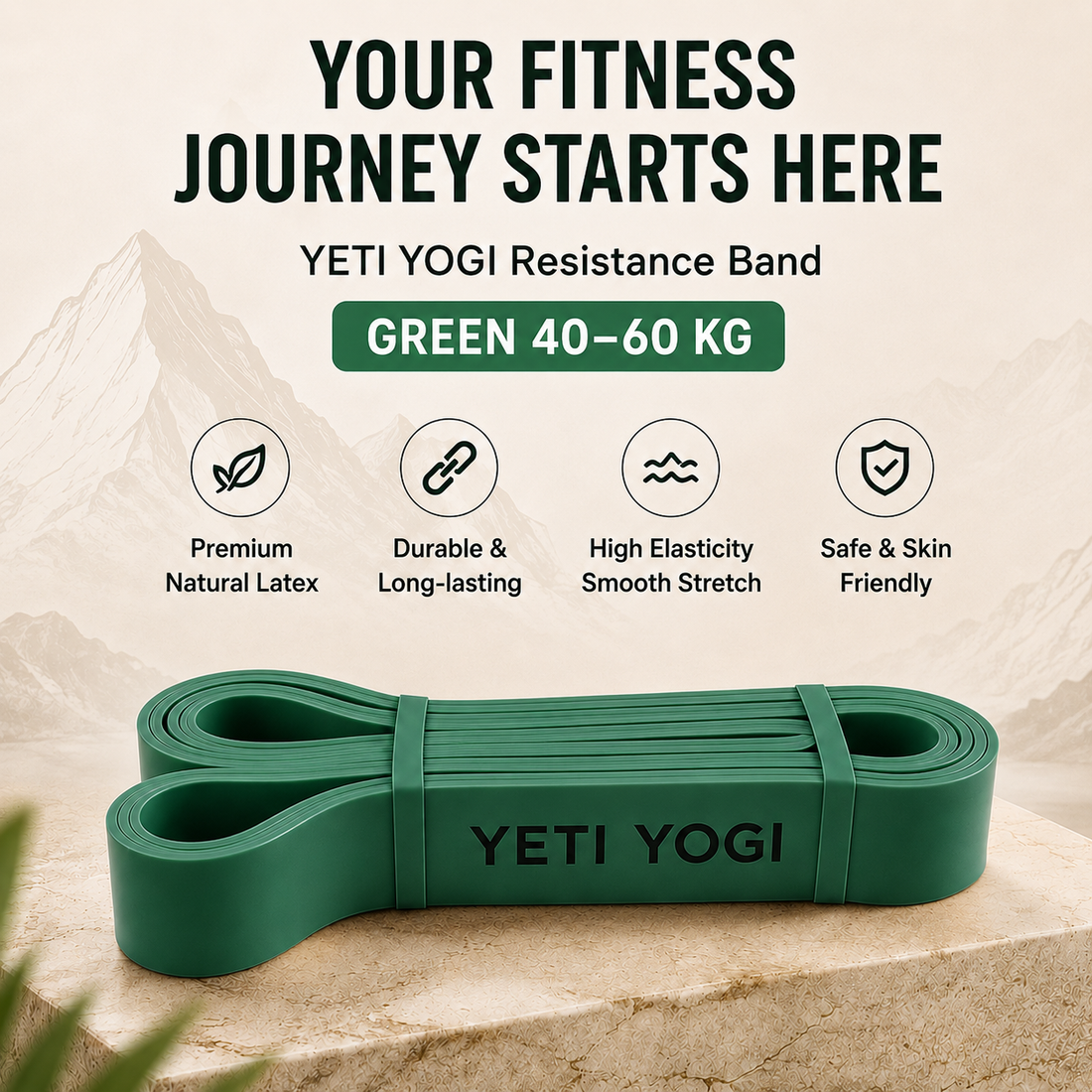 YETI YOGI Green resistance band infographic 1
