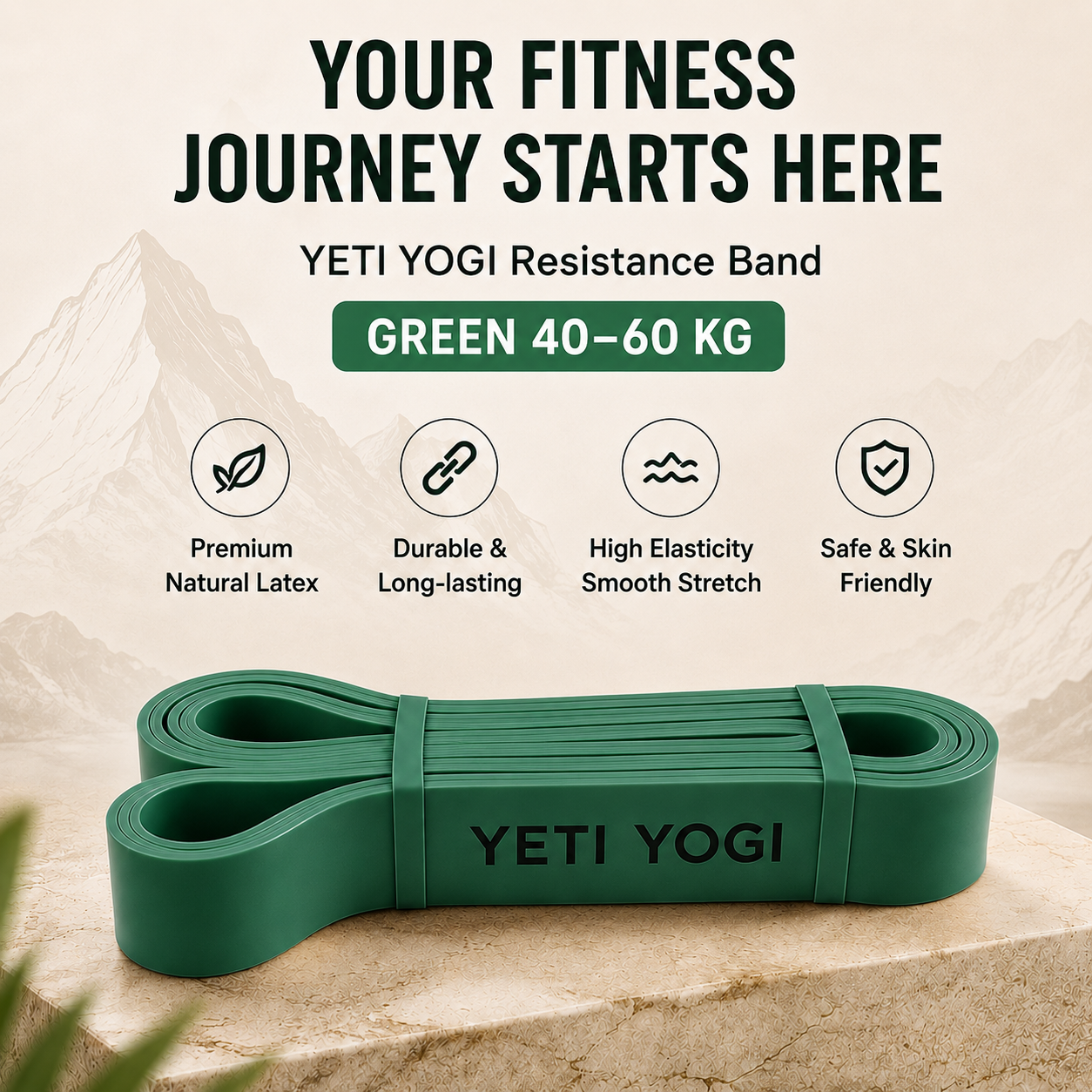 YETI YOGI Green resistance band infographic 1