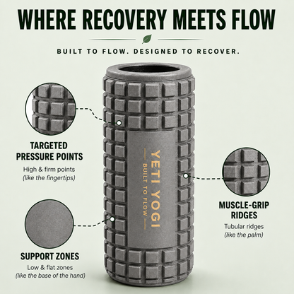 Stone Grey grid foam roller pressure zones