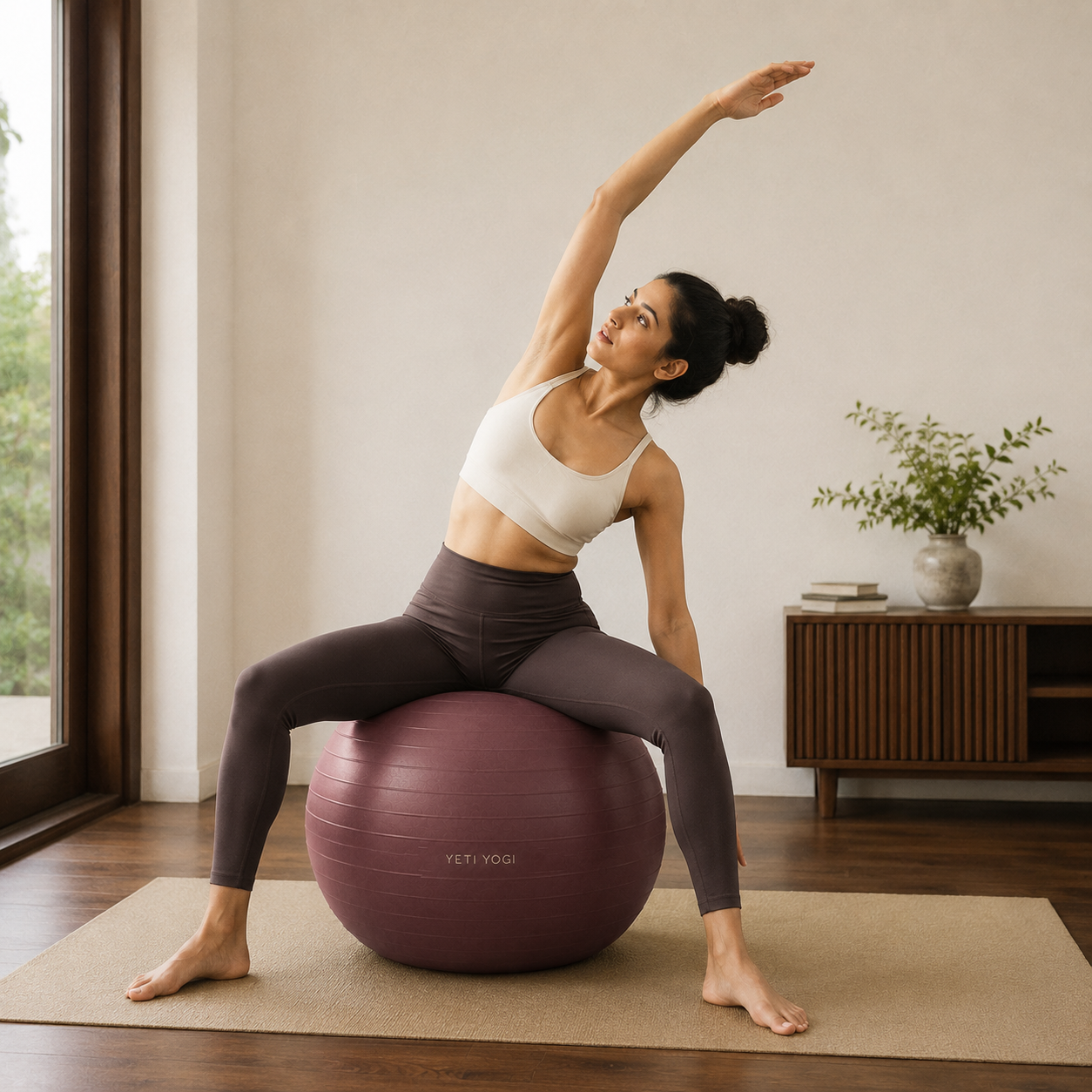 YETI YOGI 65 cm Gym Ball Rosewood Mauve – image 5