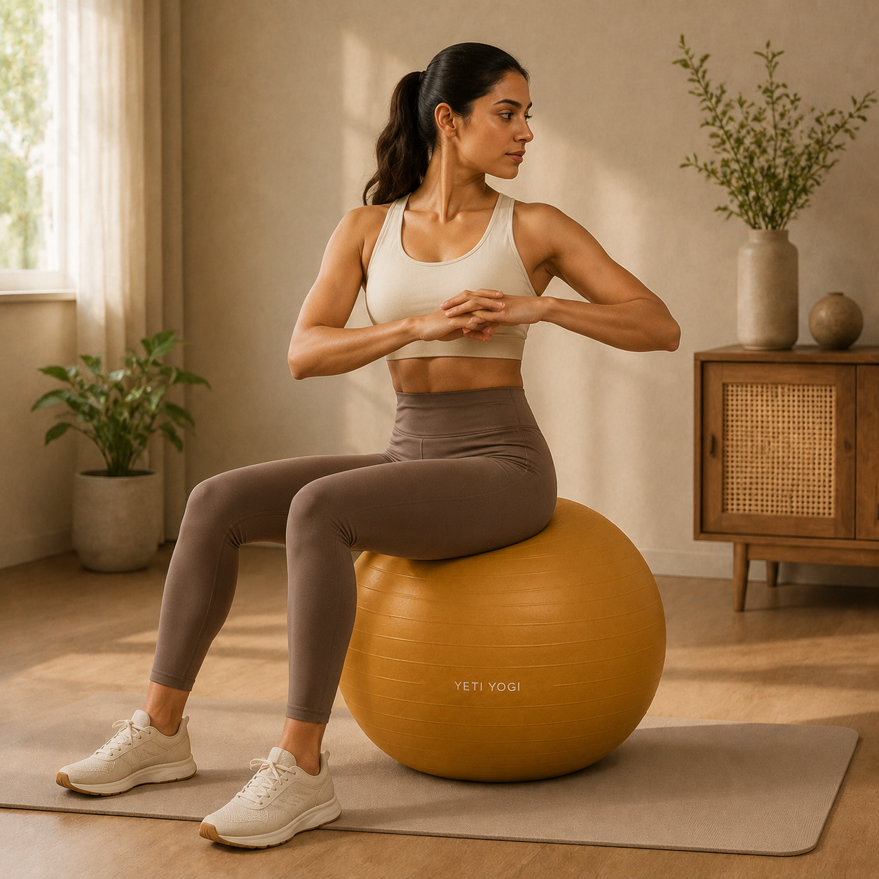 YETI YOGI 65 cm Gym Ball Saffron Ochre – image 5