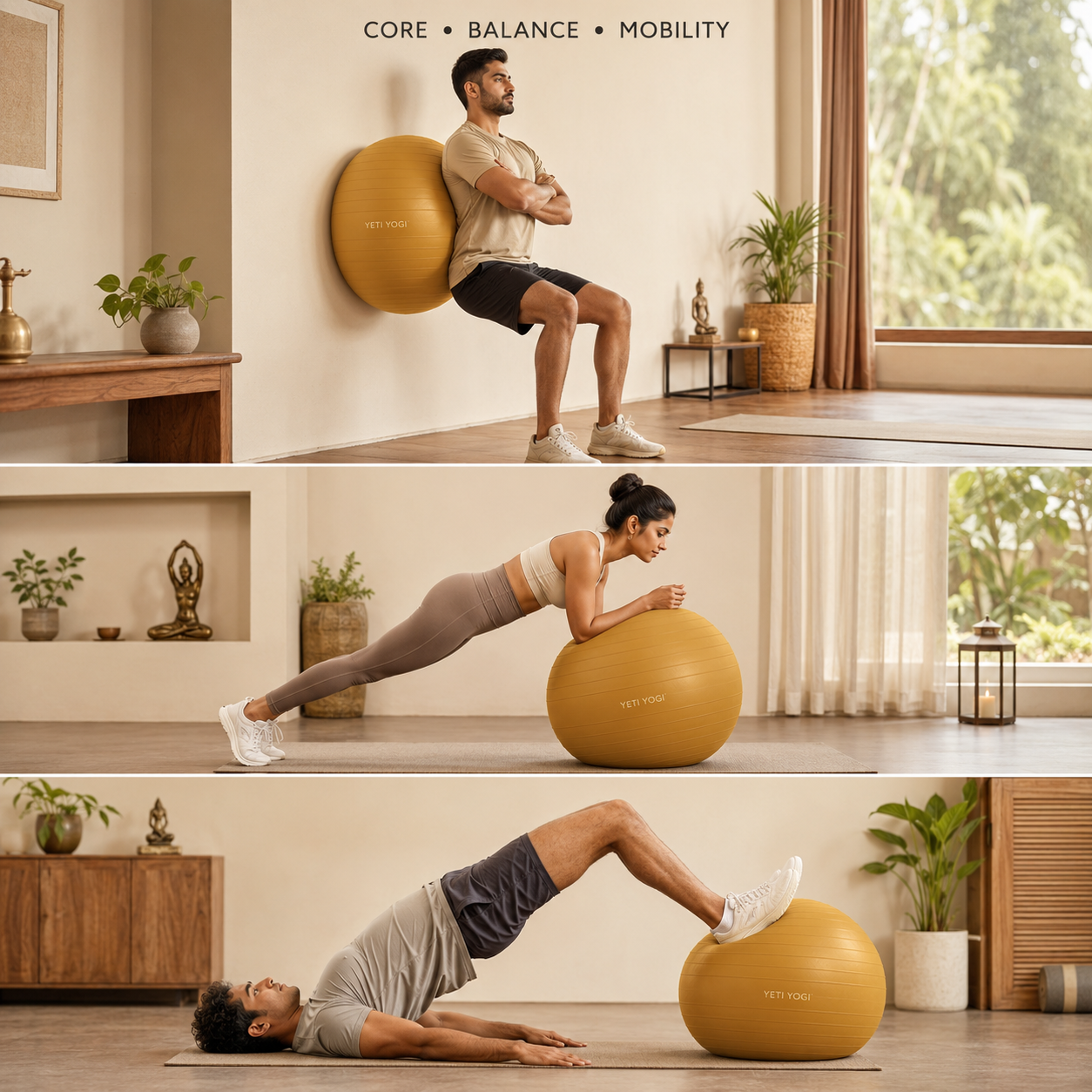 YETI YOGI 65 cm Gym Ball Saffron Ochre – image 6