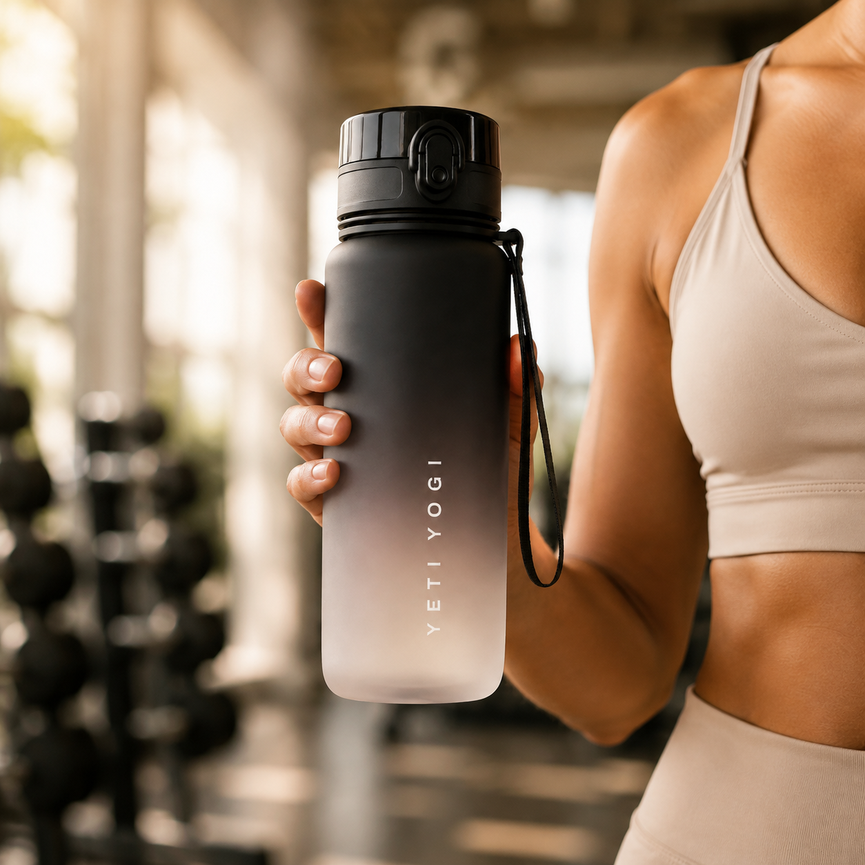 YETI YOGI Gym Bottle Smoke Black to Frost - lifestyle