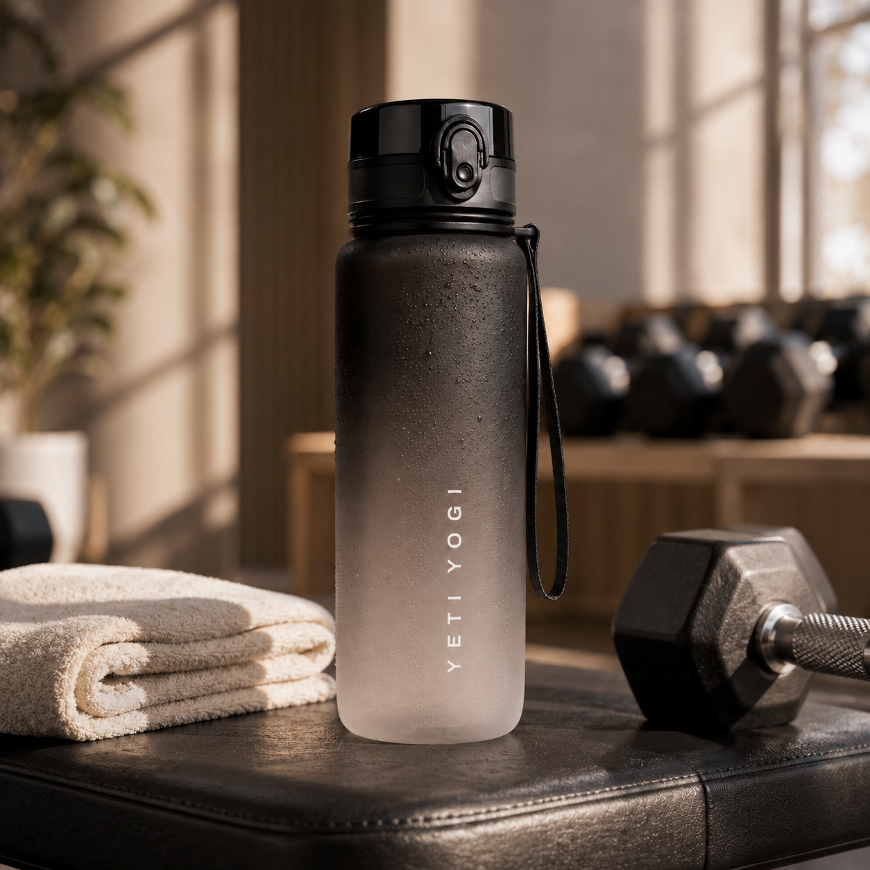 YETI YOGI Gym Bottle Smoke Black to Frost - gym scene