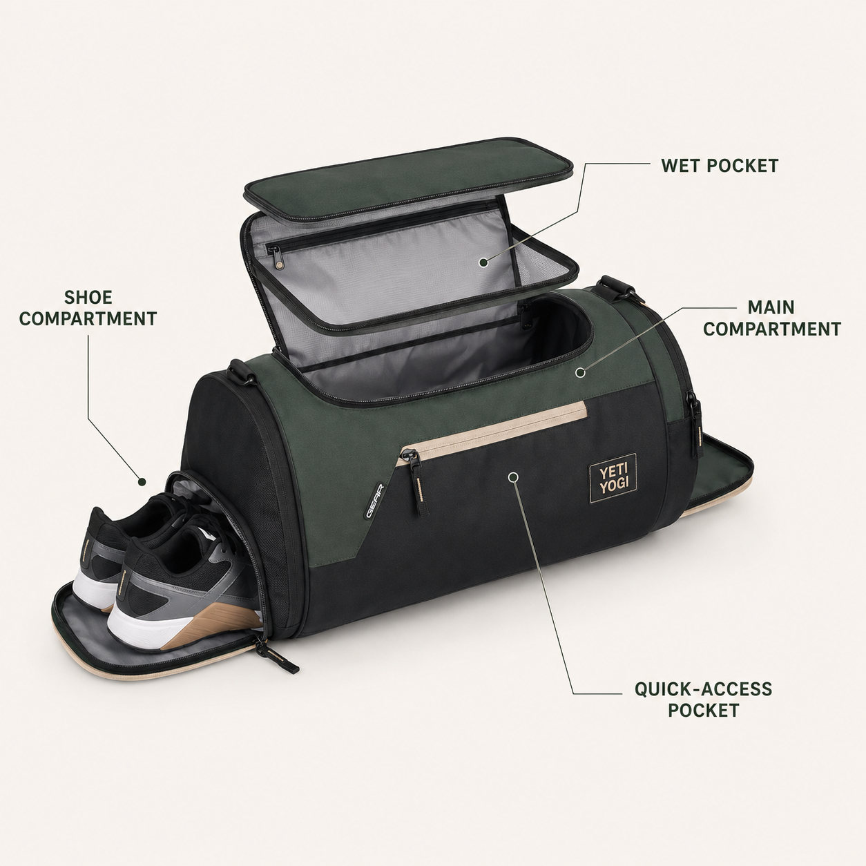 YETI YOGI 29L Gym and Travel Duffel Bag in Forest Green - image 2