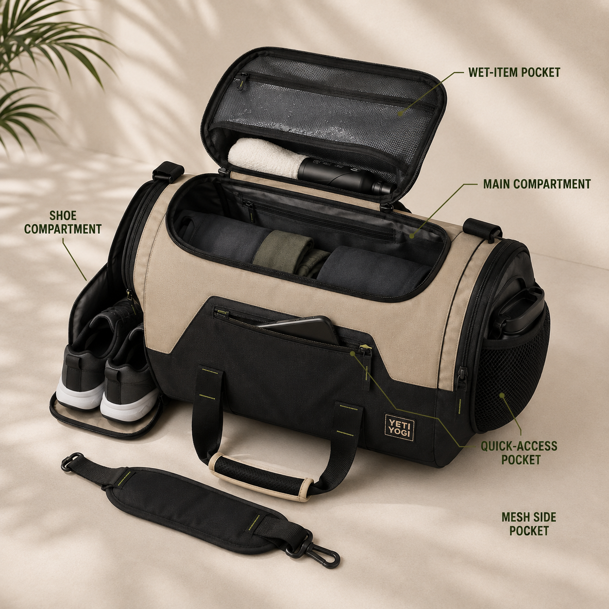 YETI YOGI 29L Gym and Travel Duffel Bag in Sand Beige - image 2