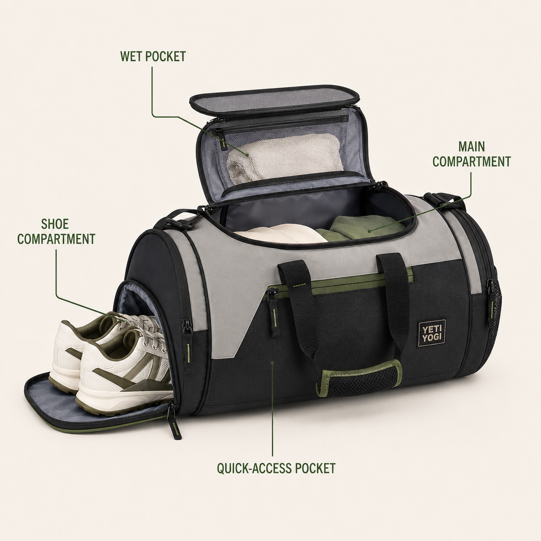 YETI YOGI 29L Gym and Travel Duffel Bag in Stone Grey - image 1