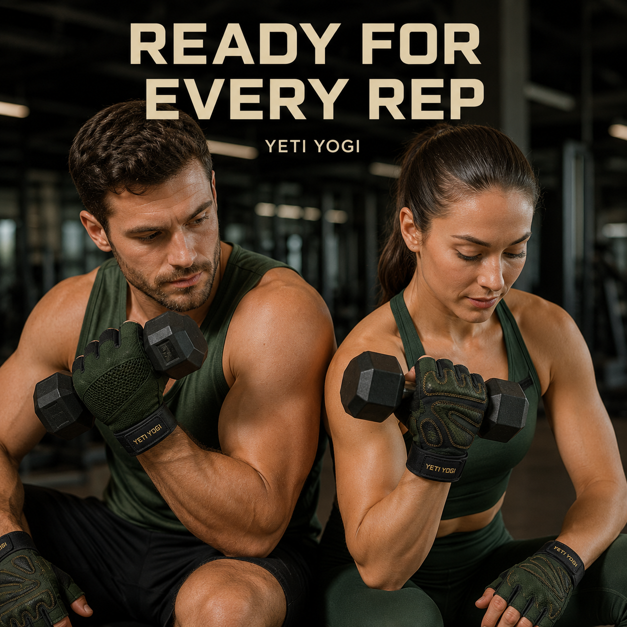 YETI YOGI Unisex Gym Gloves in Forest Green - image 5