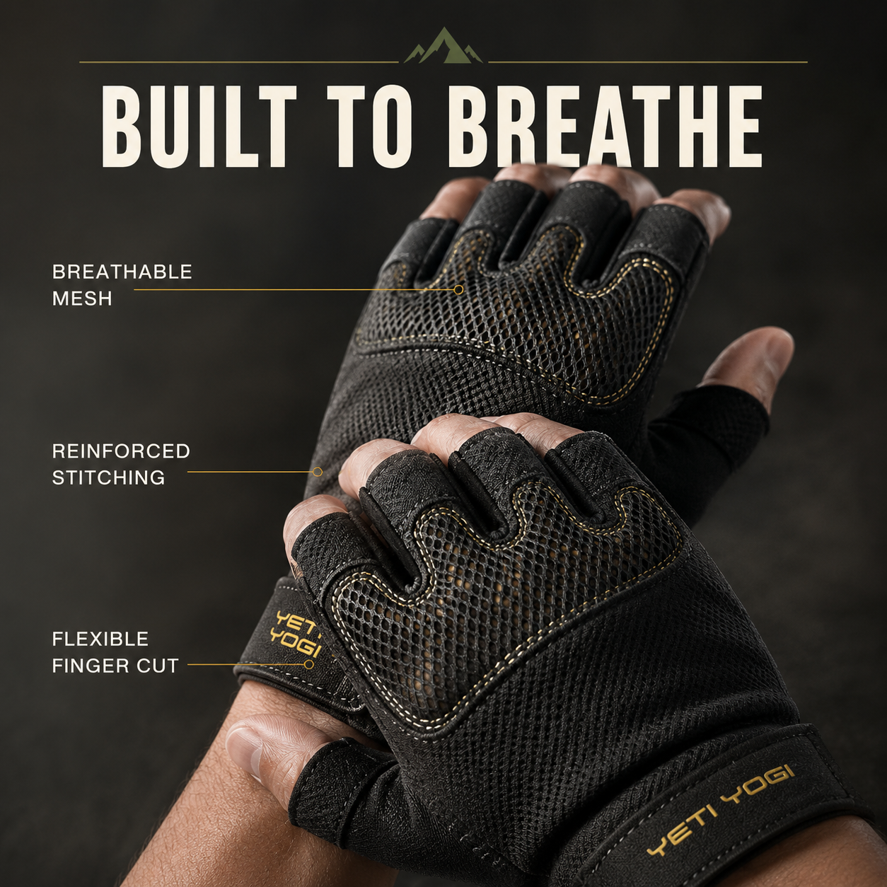 YETI YOGI Men’s Gym Gloves in Performance Black - image 3