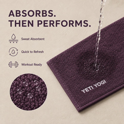 Aubergine gym towel absorbency