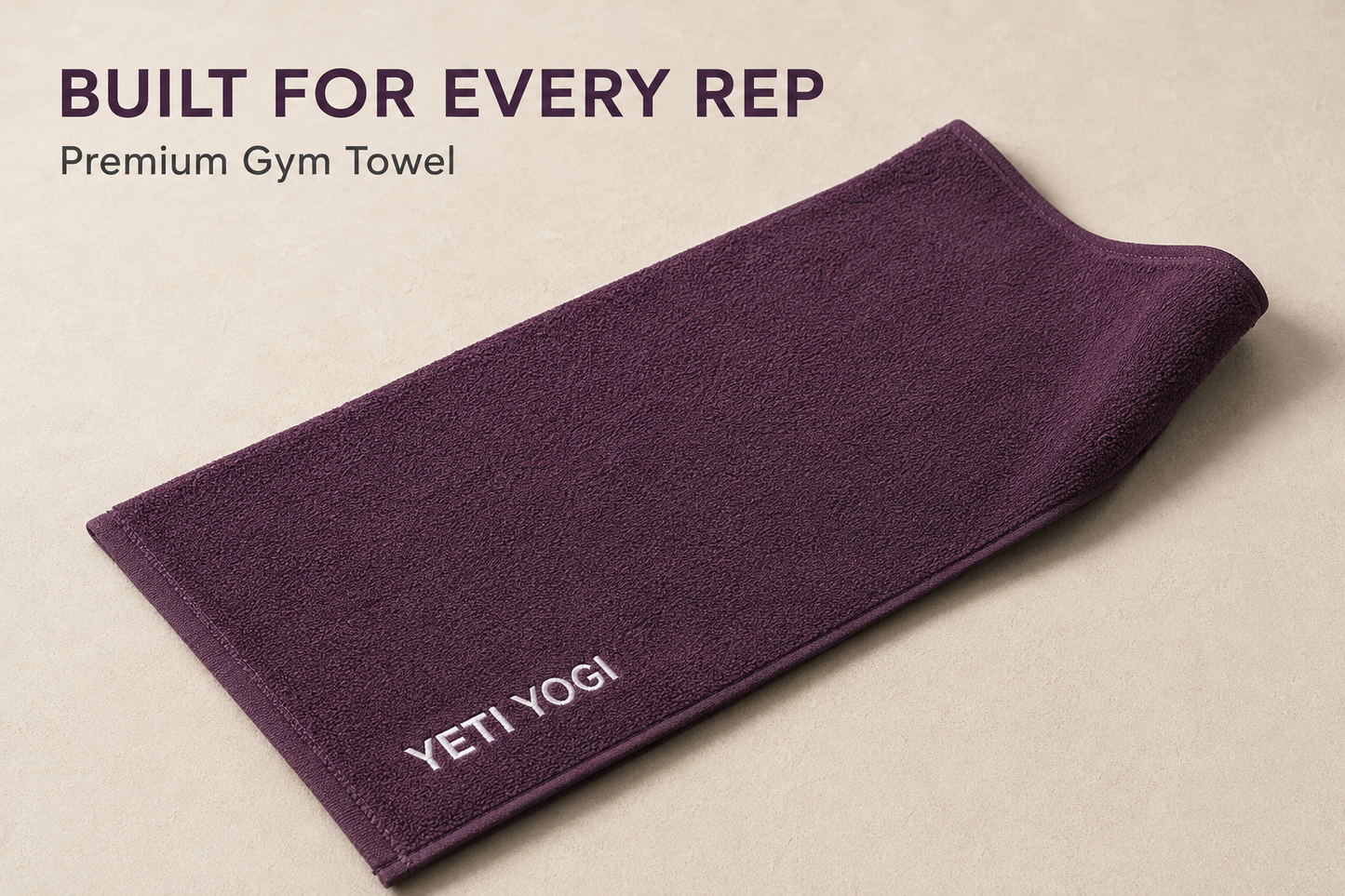 YETI YOGI premium gym towel in Aubergine