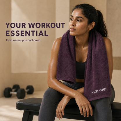 Aubergine gym towel for gym training