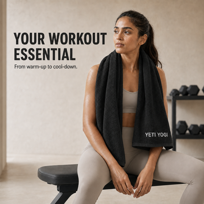 Black gym towel for gym training