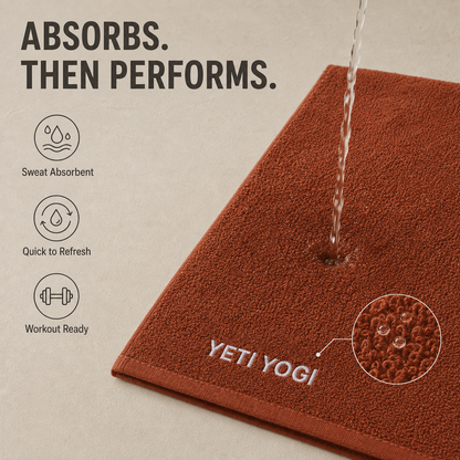 Burnt Sienna gym towel absorbency