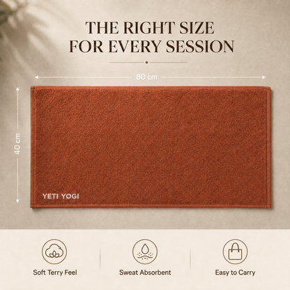 Burnt Sienna gym towel dimensions 80 by 40 cm