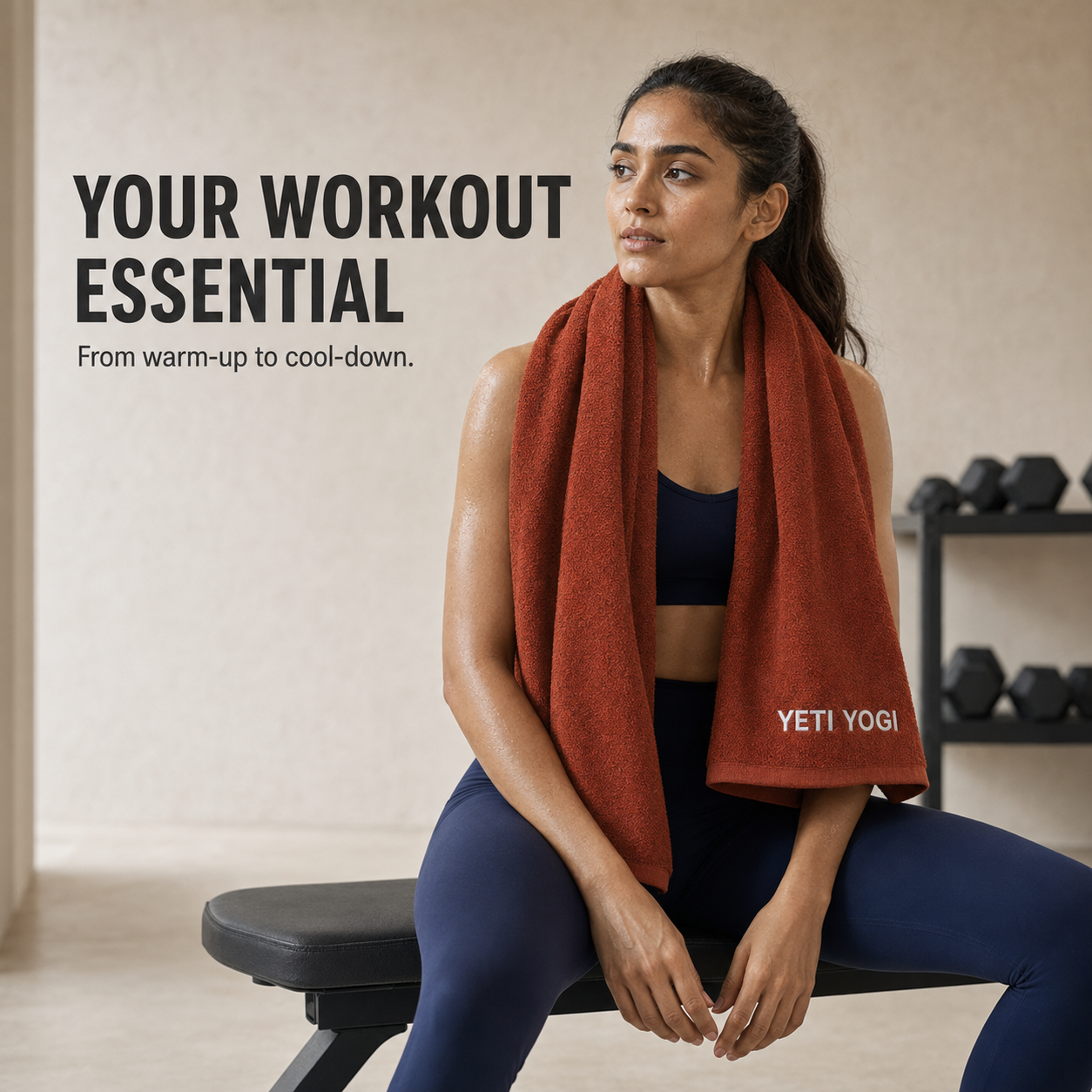 Burnt Sienna gym towel for gym training