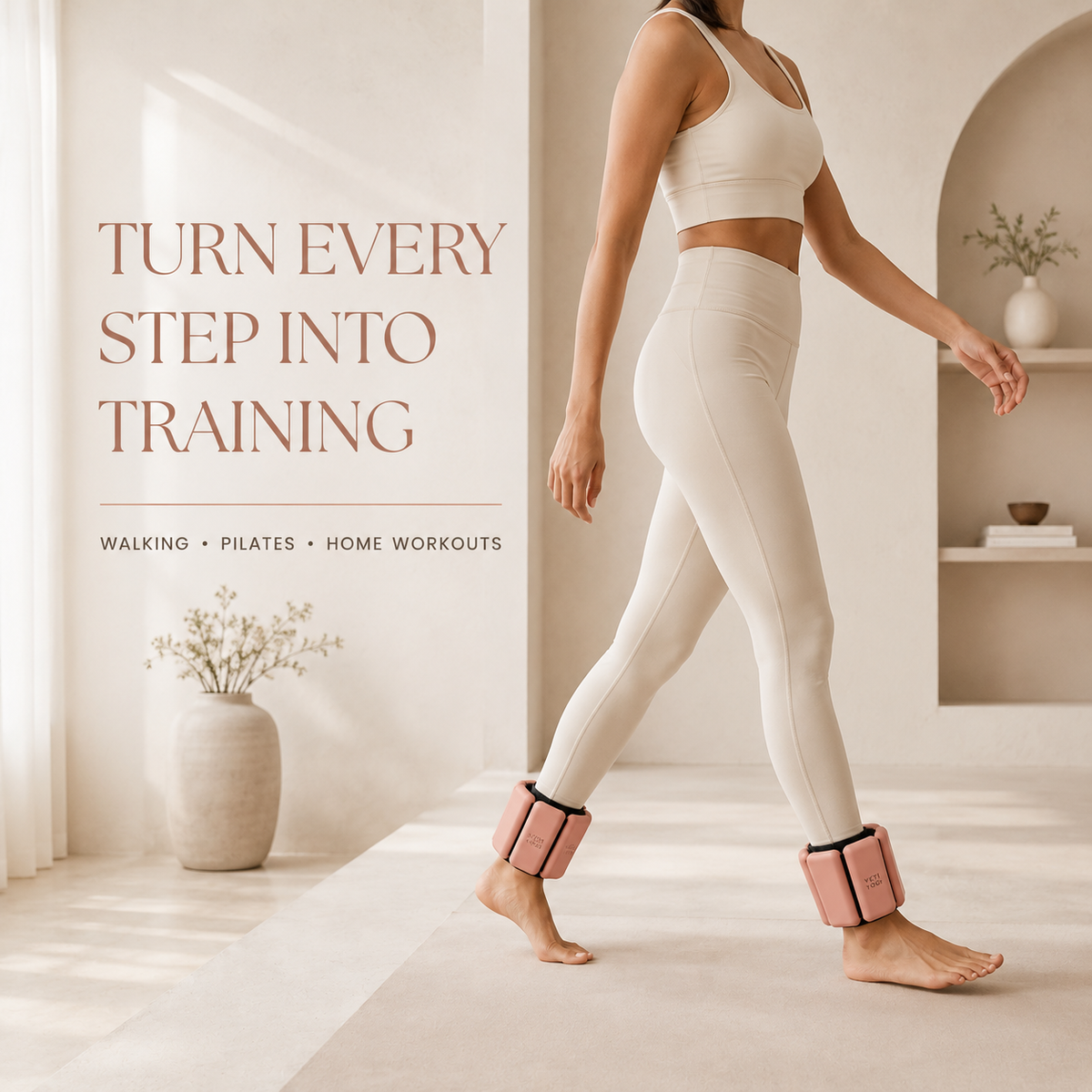 Himalayan Blush ankle weights for walking and lower-body training