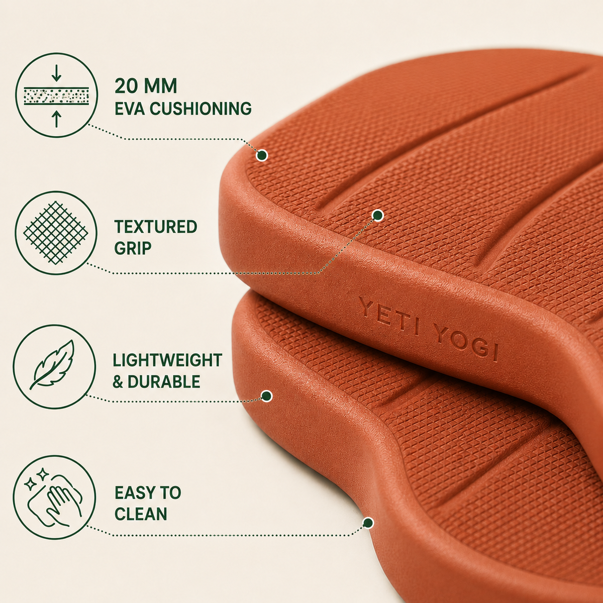 YETI YOGI Burnt Terracotta Joint Comfort Pads set of 2 - image 5 of 6