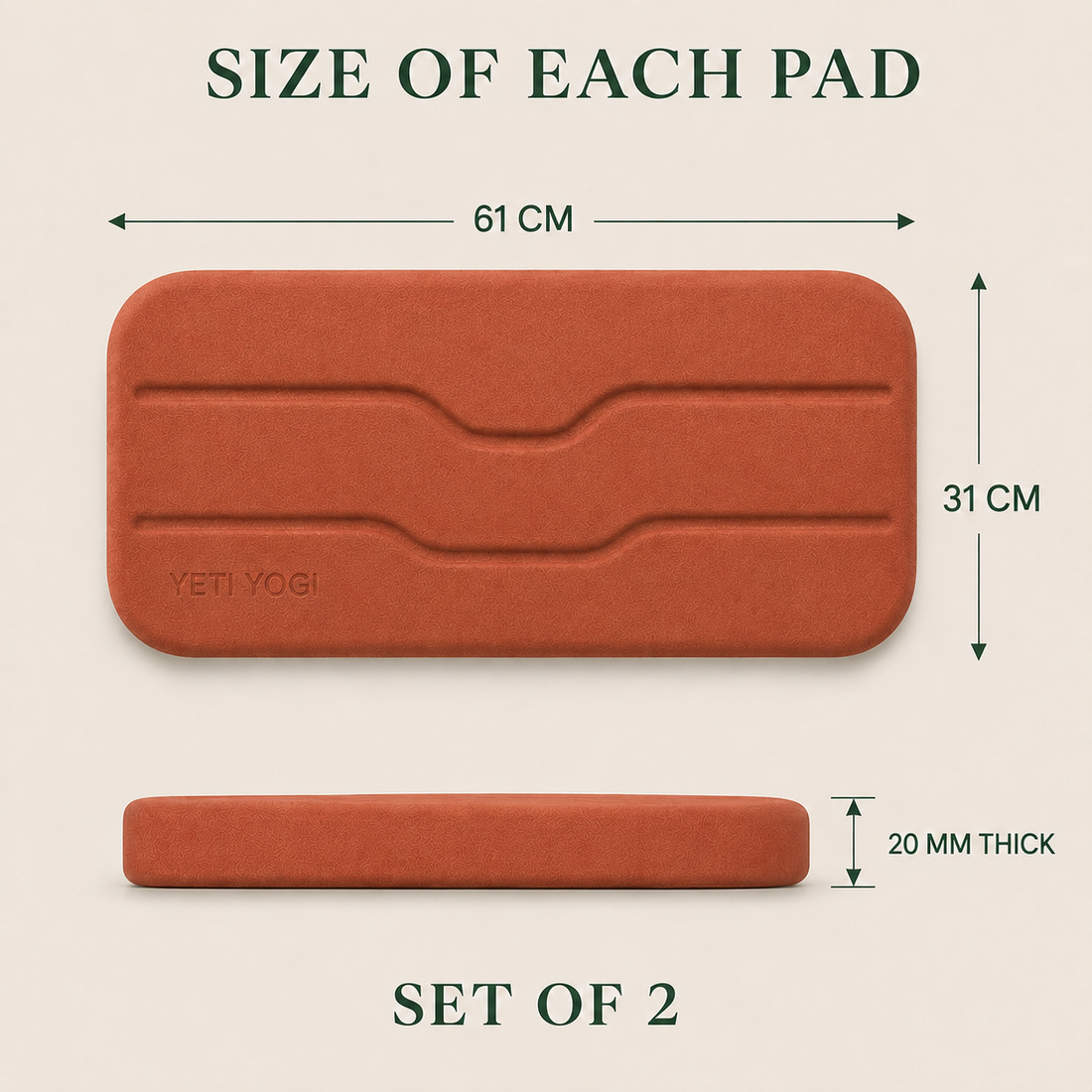 YETI YOGI Burnt Terracotta Joint Comfort Pads set of 2 - image 1 of 6