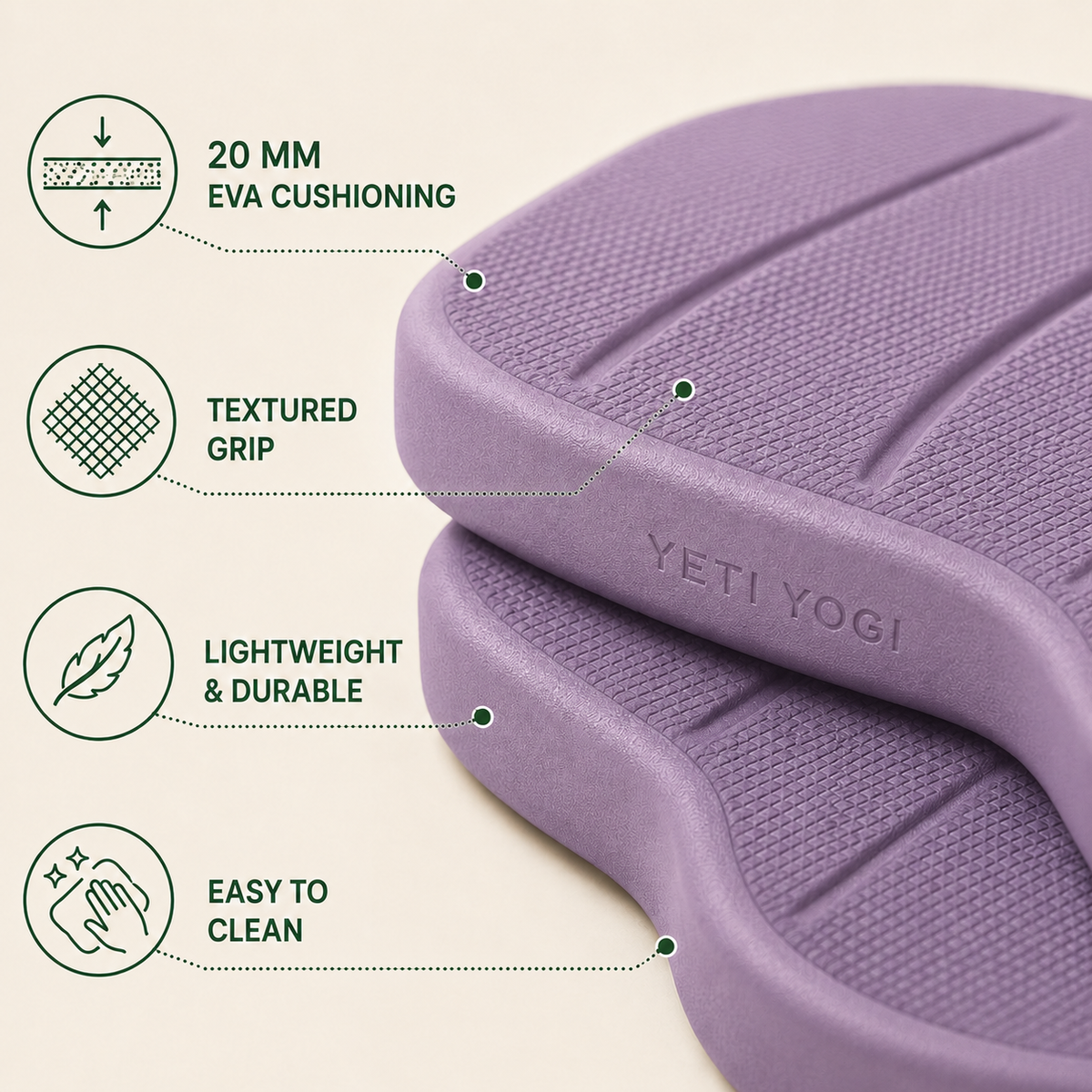 YETI YOGI Dusty Lilac Joint Comfort Pads set of 2 - image 5 of 6