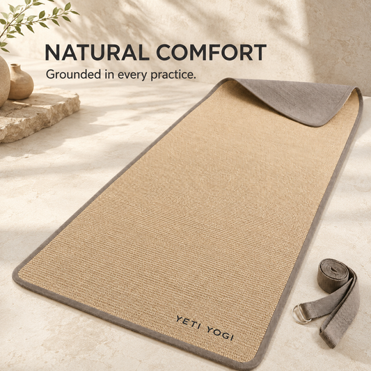 YETI YOGI Natural Oat jute yoga mat