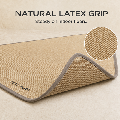 Natural Oat jute yoga mat with natural latex grip base
