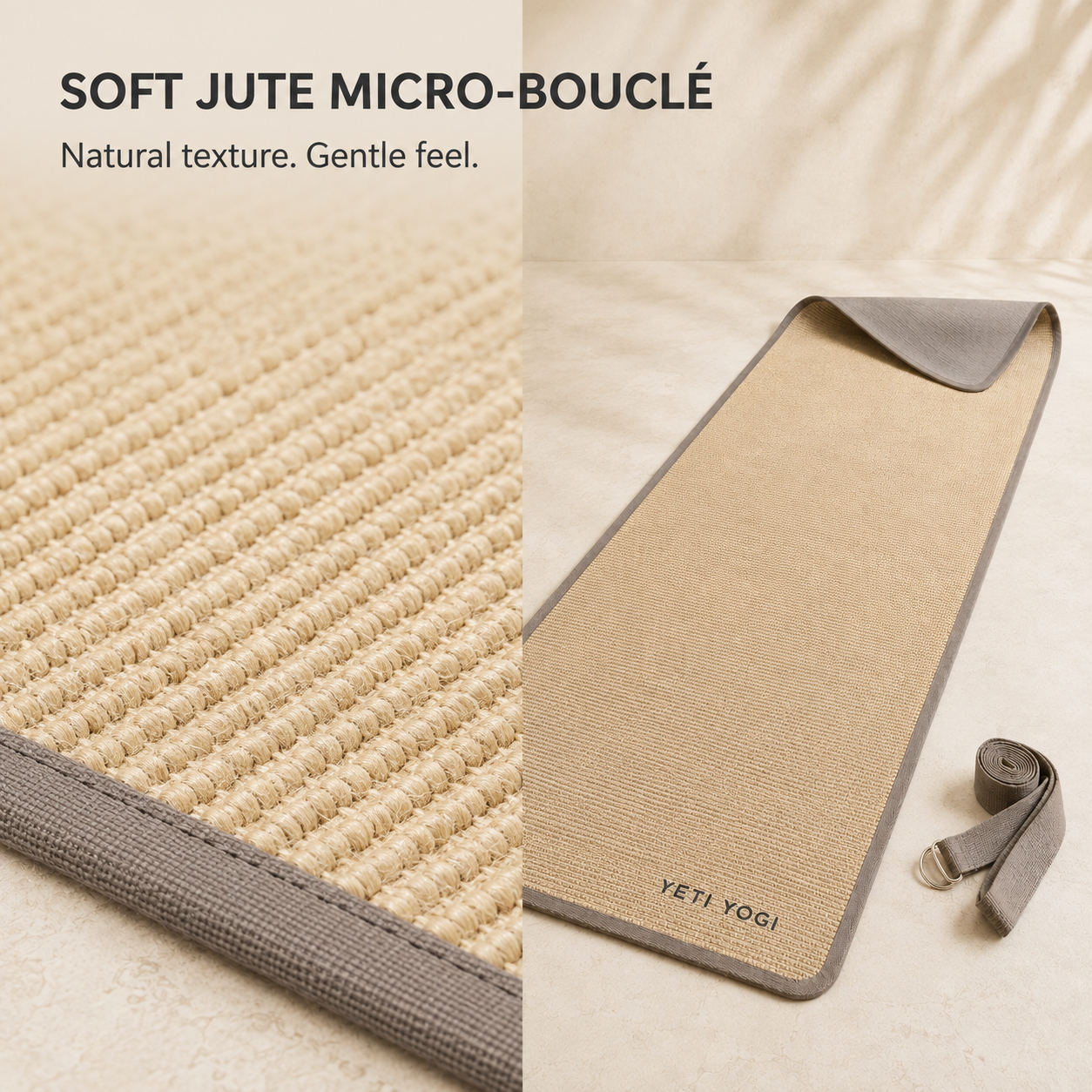 Natural Oat jute micro-boucle surface detail