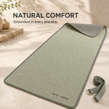 YETI YOGI Sage Mist natural jute yoga mat