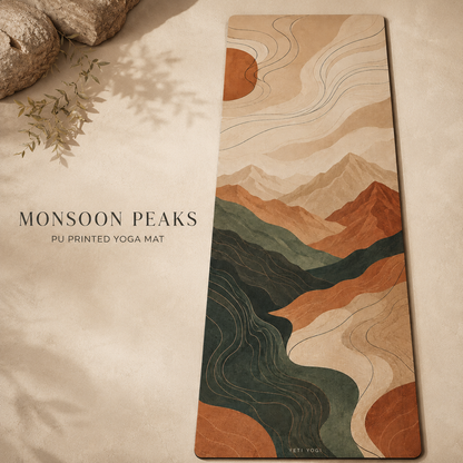 YETI YOGI Monsoon Peaks 6 mm PU yoga mat – Hero view