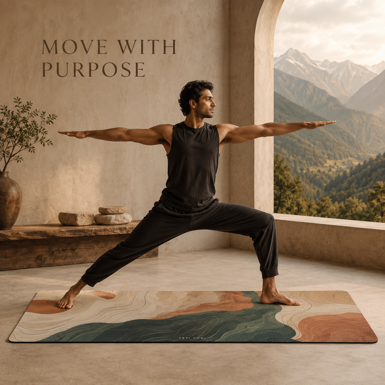 YETI YOGI Monsoon Peaks 6 mm PU yoga mat – Lifestyle use