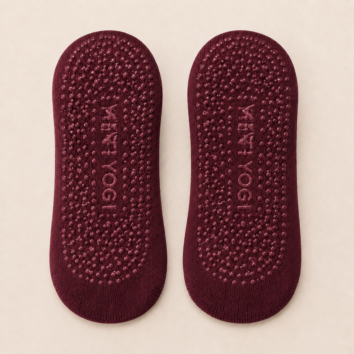 YETI YOGI Berry Wine Pilates grip socks - image 3 of 6