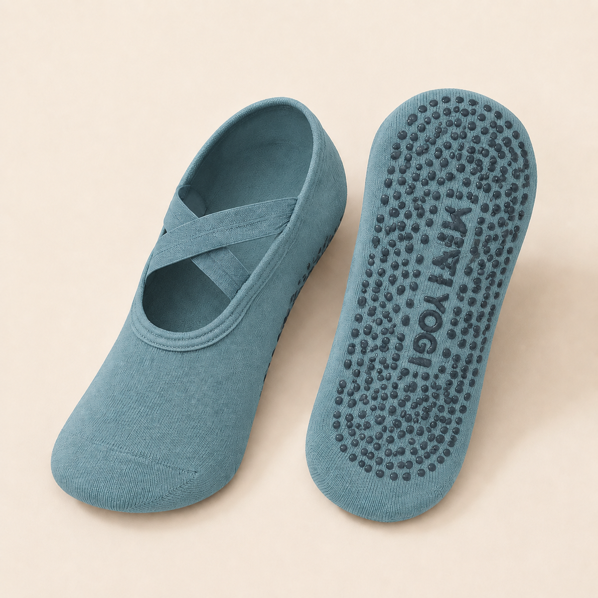 YETI YOGI Glacier Blue Pilates grip socks - image 1 of 6
