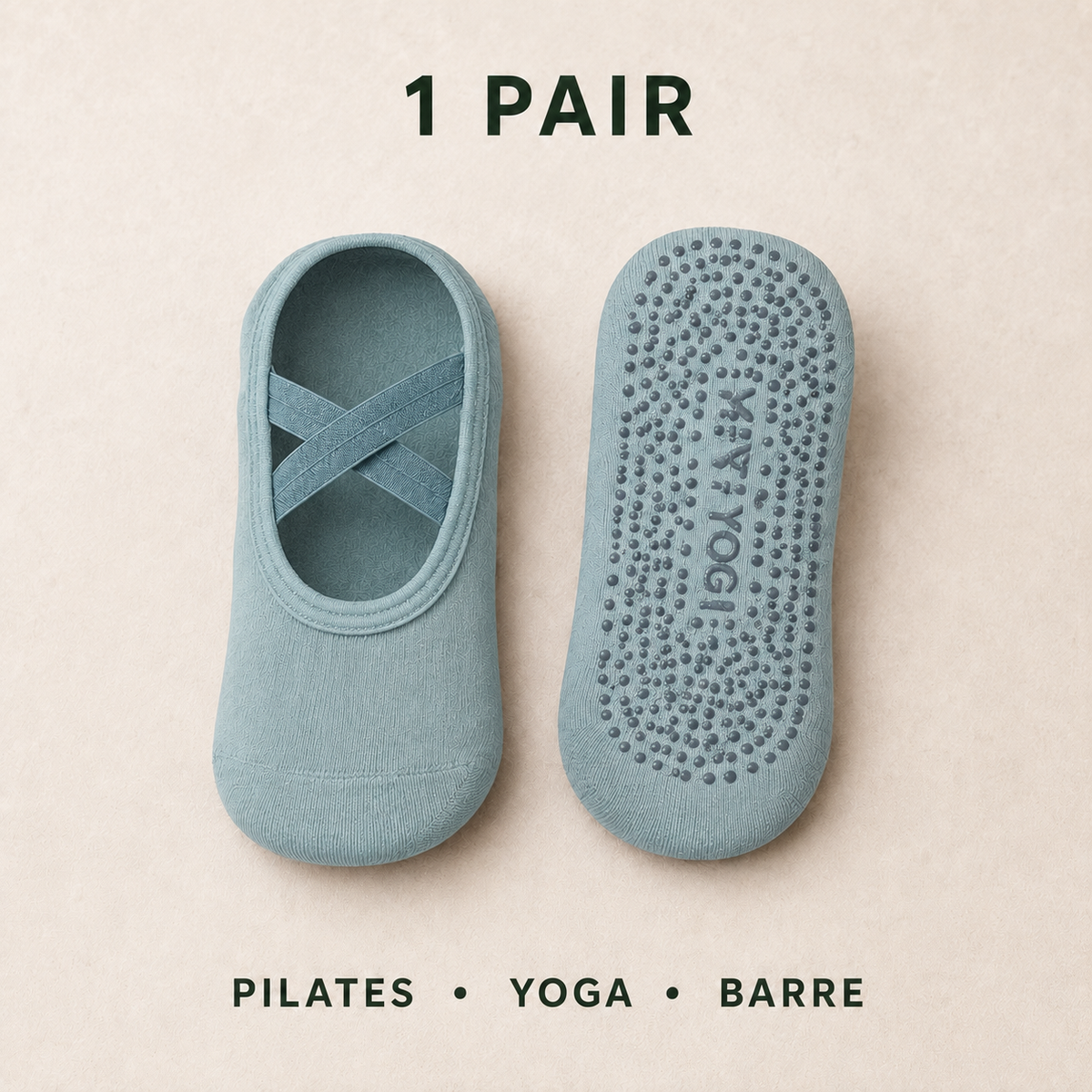 YETI YOGI Glacier Blue Pilates grip socks - image 6 of 6