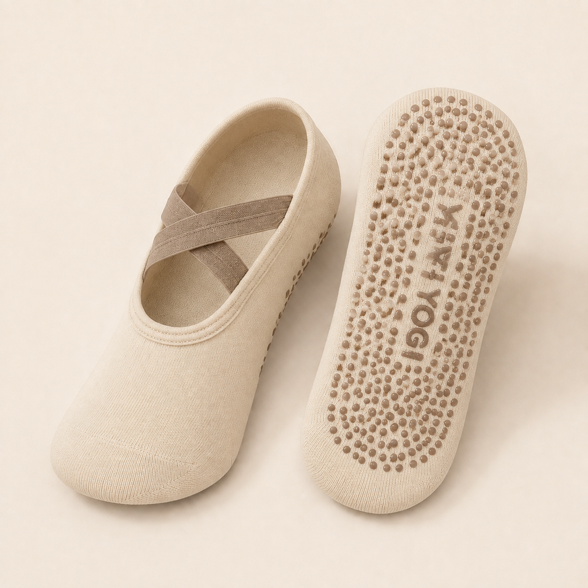 YETI YOGI Oat Cream Pilates grip socks - image 1 of 6