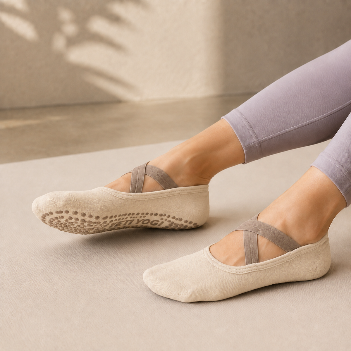 YETI YOGI Oat Cream Pilates grip socks - image 4 of 6