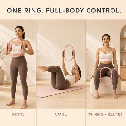 Himalayan Blush Pilates Ring full-body exercise examples