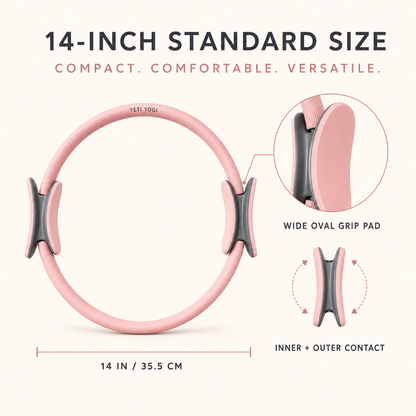 Himalayan Blush 14-inch Pilates Ring and grip pads
