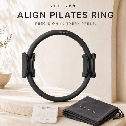YETI YOGI Midnight Black Pilates Ring with carry pouch and guide cards