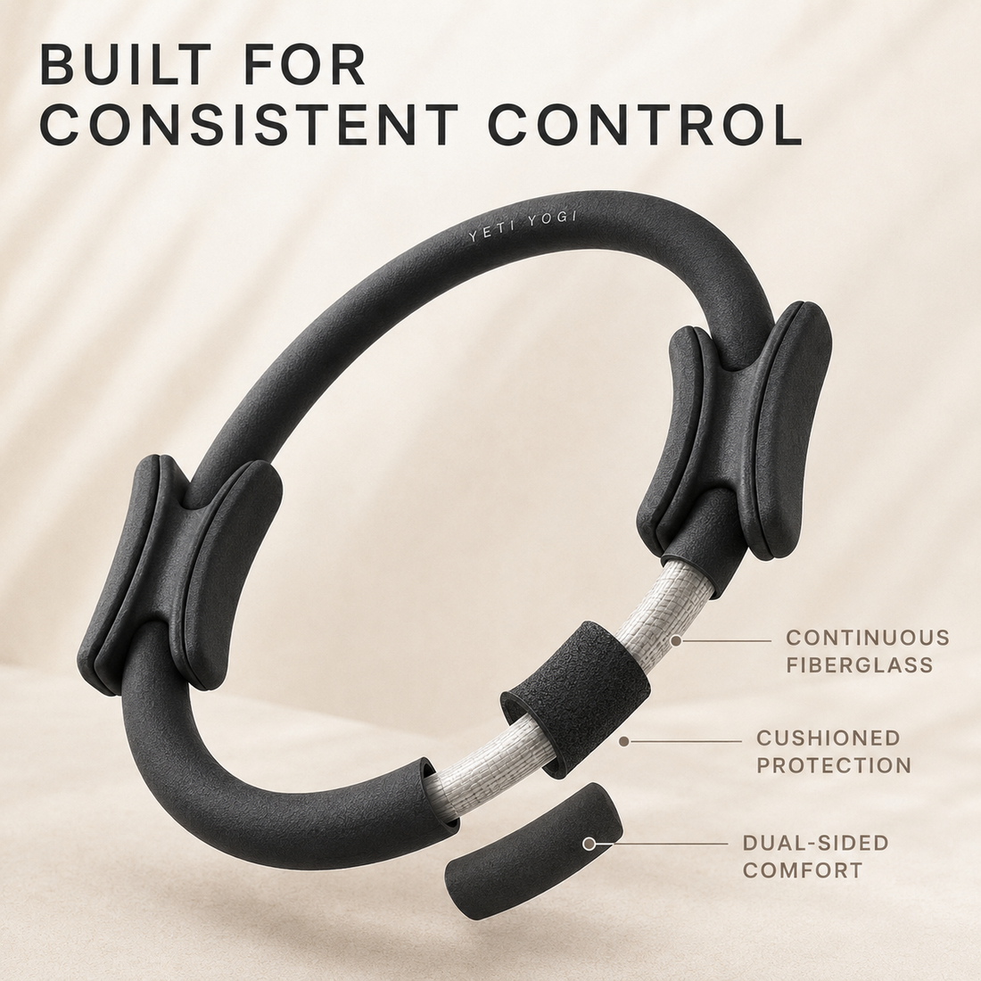 YETI YOGI Align Pilates Ring – 14 Inch Magic Circle – Midnight Black
