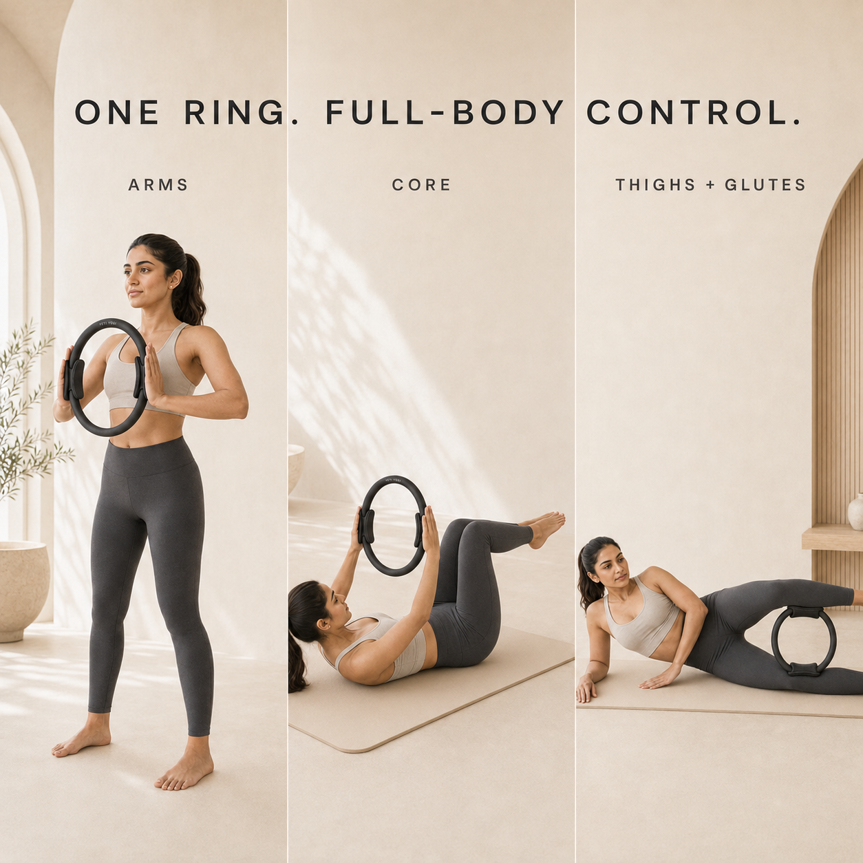 Midnight Black Pilates Ring full-body exercise examples