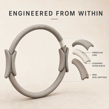 Stone Grey Pilates Ring fibreglass core and cushioned construction