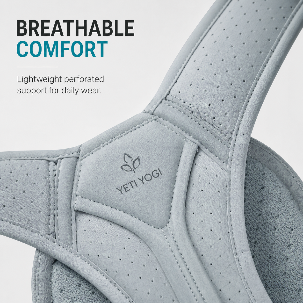 YETI YOGI men posture corrector breathable lightweight material close-up