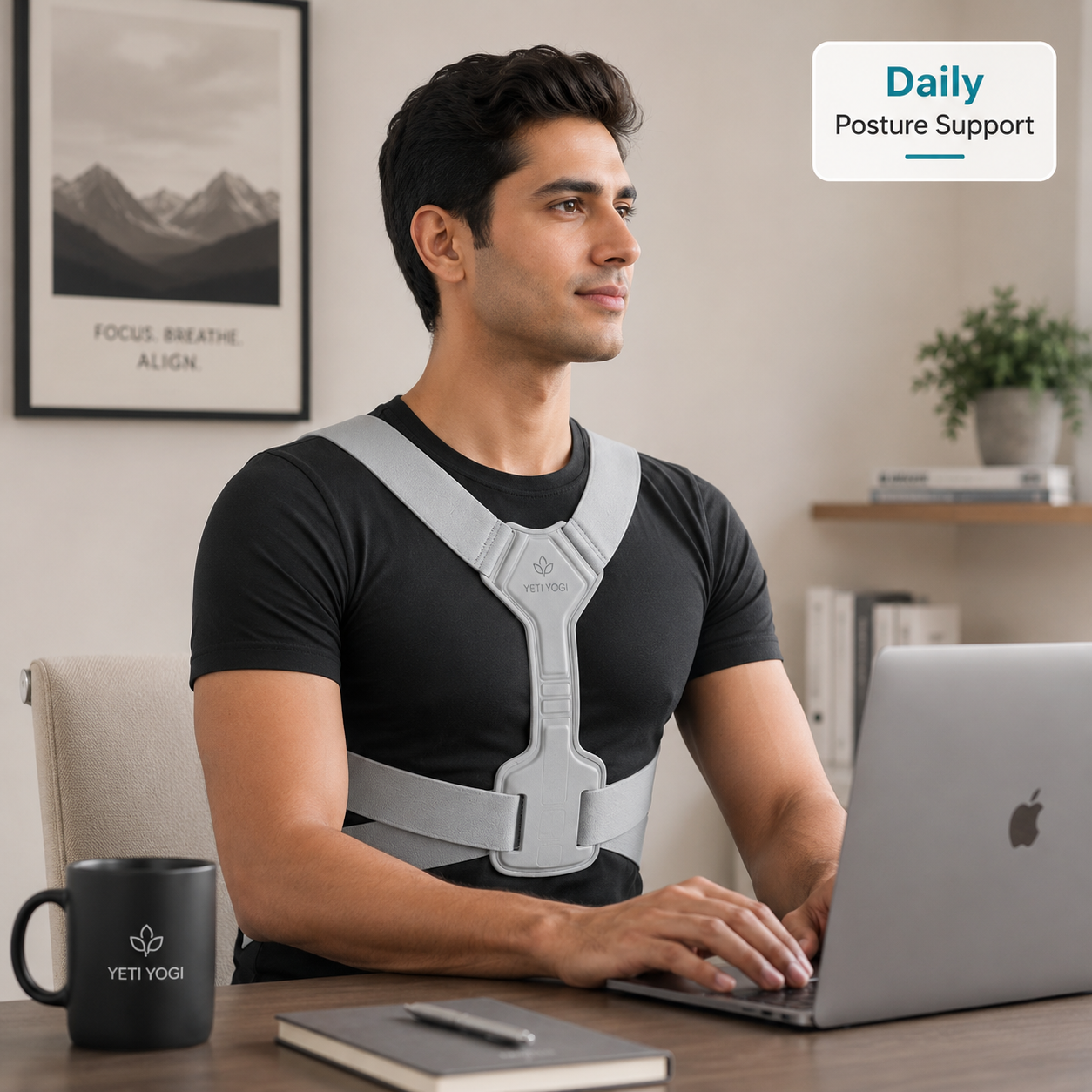YETI YOGI men posture corrector for daily work and posture support