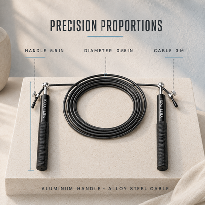Pro Aluminum skipping rope dimensions and proportions