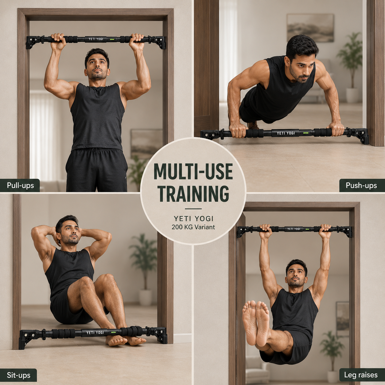 YETI YOGI 200 kg doorway pull-up bar multi-use training