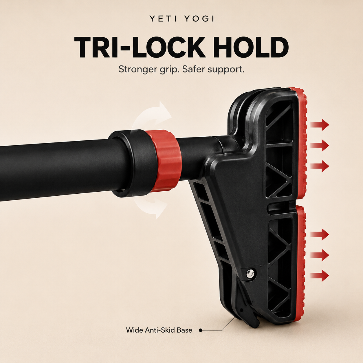 YETI YOGI 300 kg pull-up bar tri-lock hold and wide anti-skid base